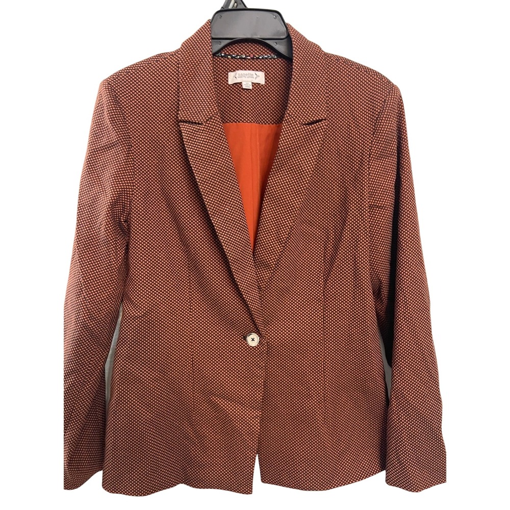 NANETTE LEPORE Rust One Button Blazer‎ Women's Size 10 Classic Executive